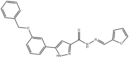 (E)-3-(3-(benzyloxy)phenyl)-N-(furan-2-ylmethylene)-1H-pyrazole-5-carbohydrazide Structure