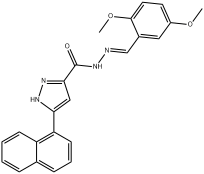 (E)-N-(2,5-dimethoxybenzylidene)-3-(naphthalen-1-yl)-1H-pyrazole-5-carbohydrazide Structure