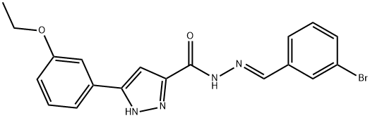 (E)-N-(3-bromobenzylidene)-3-(3-ethoxyphenyl)-1H-pyrazole-5-carbohydrazide Struktur