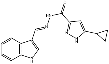 1285536-72-2 (E)-N-((1H-indol-3-yl)methylene)-3-cyclopropyl-1H-pyrazole-5-carbohydrazide