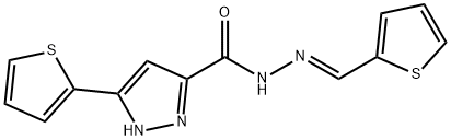 (E)-3-(thiophen-2-yl)-N-(thiophen-2-ylmethylene)-1H-pyrazole-5-carbohydrazide Structure