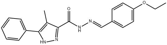 (E)-N-(4-ethoxybenzylidene)-4-methyl-3-phenyl-1H-pyrazole-5-carbohydrazide 结构式