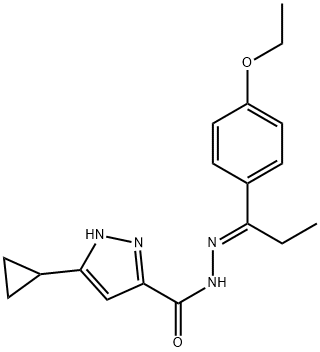 (E)-3-cyclopropyl-N-(1-(4-ethoxyphenyl)propylidene)-1H-pyrazole-5-carbohydrazide Structure