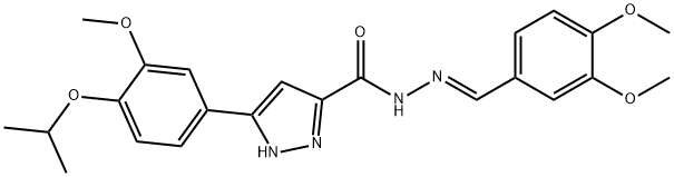 (E)-N-(3,4-dimethoxybenzylidene)-3-(4-isopropoxy-3-methoxyphenyl)-1H-pyrazole-5-carbohydrazide|