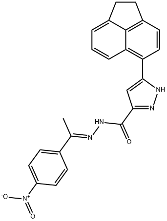 (E)-3-(1,2-dihydroacenaphthylen-5-yl)-N-(1-(4-nitrophenyl)ethylidene)-1H-pyrazole-5-carbohydrazide|