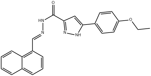 (E)-3-(4-ethoxyphenyl)-N-(naphthalen-1-ylmethylene)-1H-pyrazole-5-carbohydrazide Struktur