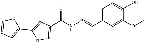 (E)-3-(furan-2-yl)-N-(4-hydroxy-3-methoxybenzylidene)-1H-pyrazole-5-carbohydrazide Structure