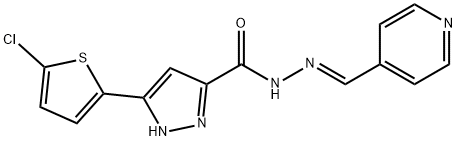 (E)-3-(5-chlorothiophen-2-yl)-N-(pyridin-4-ylmethylene)-1H-pyrazole-5-carbohydrazide|