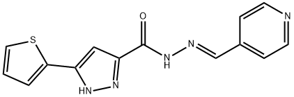 (E)-N-(pyridin-4-ylmethylene)-3-(thiophen-2-yl)-1H-pyrazole-5-carbohydrazide Structure