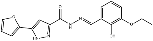 (E)-N-(3-ethoxy-2-hydroxybenzylidene)-3-(furan-2-yl)-1H-pyrazole-5-carbohydrazide Struktur