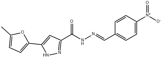 (E)-3-(5-methylfuran-2-yl)-N-(4-nitrobenzylidene)-1H-pyrazole-5-carbohydrazide,1285642-99-0,结构式