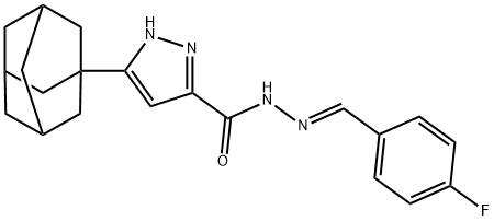 3-((1S,3s)-adamantan-1-yl)-N-((E)-4-fluorobenzylidene)-1H-pyrazole-5-carbohydrazide,1285650-36-3,结构式