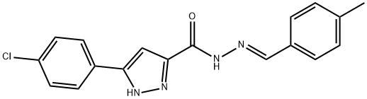 (E)-3-(4-chlorophenyl)-N-(4-methylbenzylidene)-1H-pyrazole-5-carbohydrazide 结构式