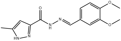 (E)-N-(3,4-dimethoxybenzylidene)-3-methyl-1H-pyrazole-5-carbohydrazide|