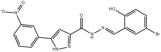 (E)-N-(5-bromo-2-hydroxybenzylidene)-3-(3-nitrophenyl)-1H-pyrazole-5-carbohydrazide|