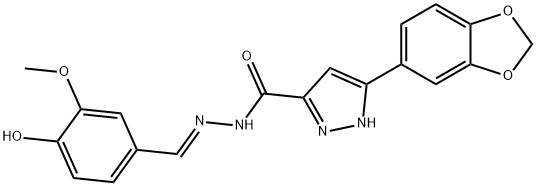 (E)-3-(benzo[d][1,3]dioxol-5-yl)-N-(4-hydroxy-3-methoxybenzylidene)-1H-pyrazole-5-carbohydrazide|