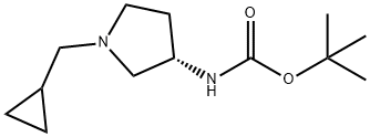 (S)-TERT-ブチル 1-(シクロプロピルメチル)ピロリジン-3-イルカルバメート 化学構造式