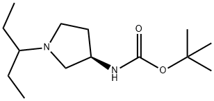 (R)-tert-Butyl 1-(pentan-3-yl)pyrrolidin-3-ylcarbamate Struktur