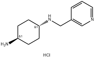 (1R*,4R*)-N1-(ピリジン-3-イルメチル)シクロヘキサン-1,4-ジアミン三塩酸塩 化学構造式