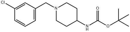 tert-Butyl 1-(3-chlorobenzyl)piperidin-4-ylcarbamate Struktur