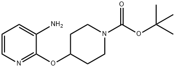 TERT-ブチル 4-(3-アミノピリジン-2-イルオキシ)ピペリジン-1-カルボキシレート 化学構造式