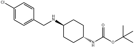 TERT-ブチル (1R*,4R*)-4-(4-クロロベンジルアミノ)シクロヘキシルカルバメート 化学構造式