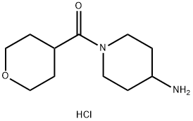 (4-Aminopiperidin-1-yl)(tetrahydro-2H-pyran-4-yl)methanone hydrochloride Structure