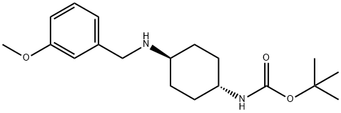TERT-ブチル (1R*,4R*)-4-(3-メトキシベンジルアミノ)シクロヘキシルカルバメート 化学構造式