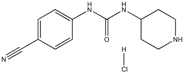 1-(4-シアノ-フェニル)-3-ピペリジン-4-イル-尿素 塩酸塩  化学構造式
