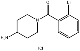 (4-Aminopiperidin-1-yl)(2-bromophenyl)methanone hydrochloride Struktur