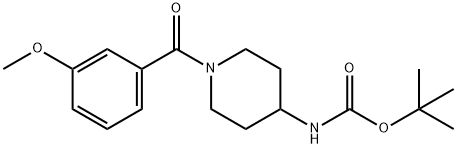 TERT-ブチル 1-(3-メトキシベンゾイル)ピペリジン-4-イルカルバメート 化学構造式