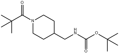 TERT-ブチル [(1-ピバロイルピペリジン-4-イル)メチル]カルバメート 化学構造式