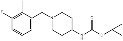tert-Butyl 1-(3-fluoro-2-methylbenzyl)piperidin-4-ylcarbamate Structure