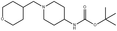 tert-Butyl 1-[(tetrahydro-2H-pyran-4-yl)methyl]piperidin-4-ylcarbamate Struktur