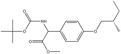 methyl 2-(tert-butoxycarbonylamino)-2-(4-((S)-2-methylbutoxy)phenyl)acetate Struktur