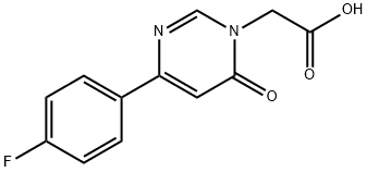 2-[4-(4-fluorophenyl)-6-oxo-1,6-dihydropyrimidin-1-yl]acetic acid Structure