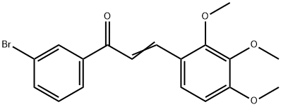 (2E)-1-(3-ブロモフェニル)-3-(2,3,4-トリメトキシフェニル)プロプ-2-エン-1-オン 化学構造式