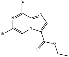 Ethyl 6,8-dibromoimidazo[1,2-a]pyrazine-3-carboxylate 化学構造式