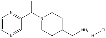 [1-(1-pyrazin-2-ylethyl)piperidin-4-yl]methanamine:hydrochloride Struktur