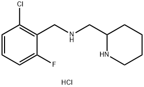 N-(2-CHLORO-6-FLUOROBENZYL)-1-(PIPERIDIN-2-YL)METHANAMINE HYDROCHLORIDE Struktur