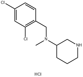 N-(2,4-DICHLOROBENZYL)-N-METHYLPIPERIDIN-3-AMINE HYDROCHLORIDE,1289385-89-2,结构式