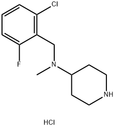 N-(2-CHLORO-6-FLUOROBENZYL)-N-METHYLPIPERIDIN-4-AMINE HYDROCHLORIDE,1289386-30-6,结构式