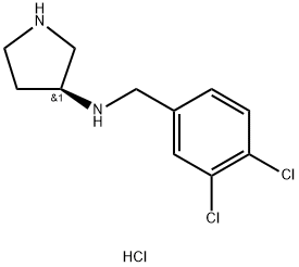 (S)-N-(3,4-DICHLOROBENZYL)PYRROLIDIN-3-AMINE HYDROCHLORIDE 化学構造式