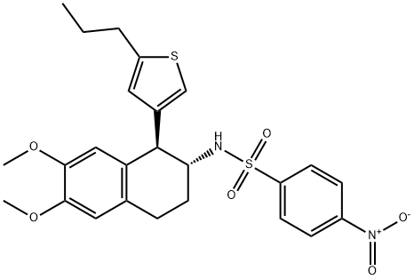 N-((1S,2R)-6,7-dimethoxy-1-(5-propylthiophen-3-yl)-1,2,3,4-tetrahydronaphthalen-2-yl)-4-nitrobenzenesulfonamide Structure