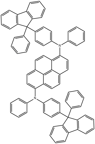 1,6-Pyrenediamine,N1,N6-diphenyl-N1,N6-bis[4-(9-phenyl-9H-fluoren-9-yl)phenyl]- 化学構造式
