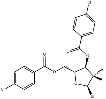 [(2R,3R,4R,5R)-5-BROMO-3-(4-CHLOROBENZOYLOXY)-4-FLUORO-4-METHYLOXOLAN-2-YL]METHYL 4-CHLOROBENZOATE, 1294481-81-4, 结构式