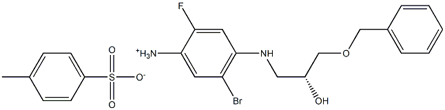 (R)-4-((3-(benzyloxy)-2-hydroxypropyl)amino)-5-bromo-2-fluorobenzenaminium4-methylbenzenesulfonate Structure
