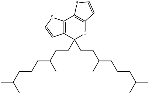 5,5-Bis(3,7-dimethyloctyl)-5H-dithieno[3,2-b:2',3'-d]pyran 化学構造式