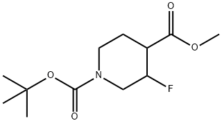1-tert-butyl 4-methyl 3-fluoropiperidine-1,4-dicarboxylate Struktur