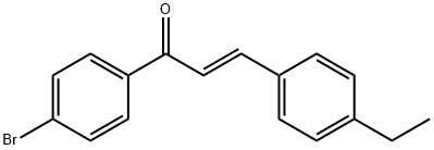 (2E)-1-(4-ブロモフェニル)-3-(4-エチルフェニル)プロプ-2-エン-1-オン 化学構造式